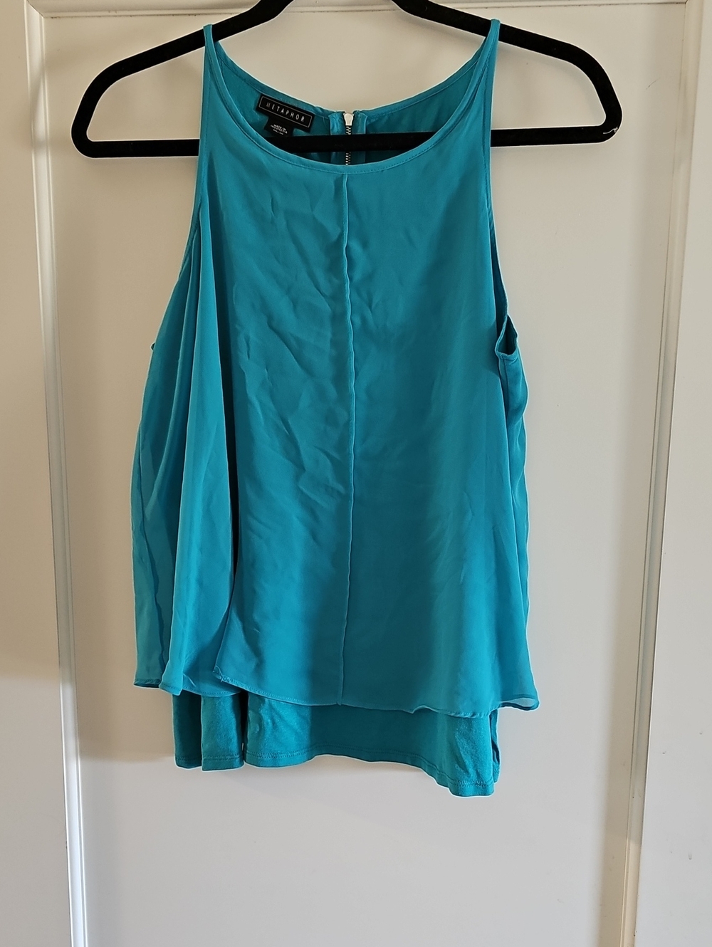 Metaphor Teal Layered Sleeveless High-Neck Camisole